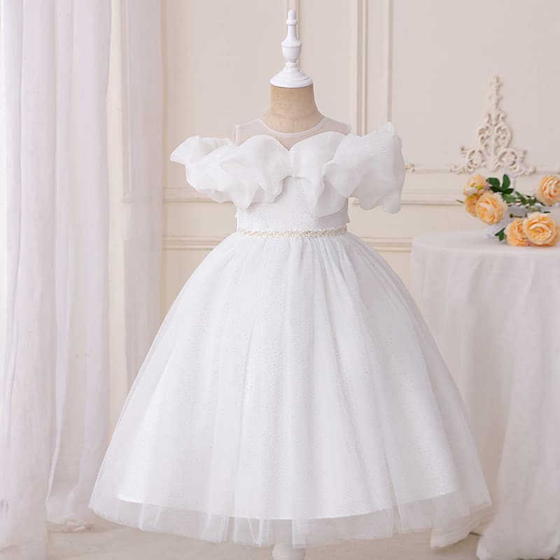 Cross-border Wedding Evening Gown Princess Dress Long Tulle Children's Formal Dress for Little Hostess Girls