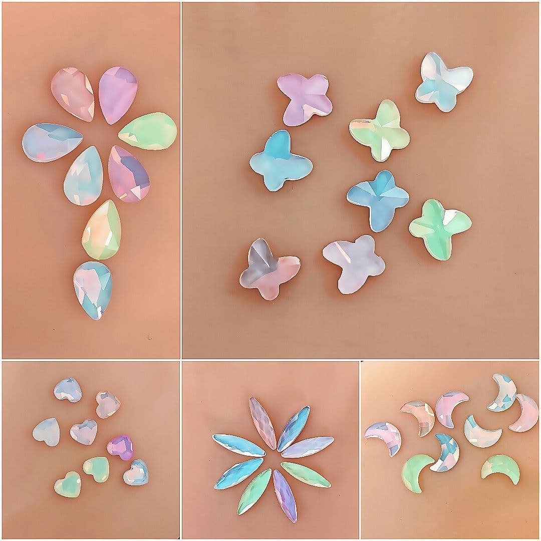 Protein Mocha Flat Bottom Nail Art Diamond Jewelry Accessories Colorful Aurora Nail Flash Diamond Internet Celebrity New Nail Art Jewelry Wholesale