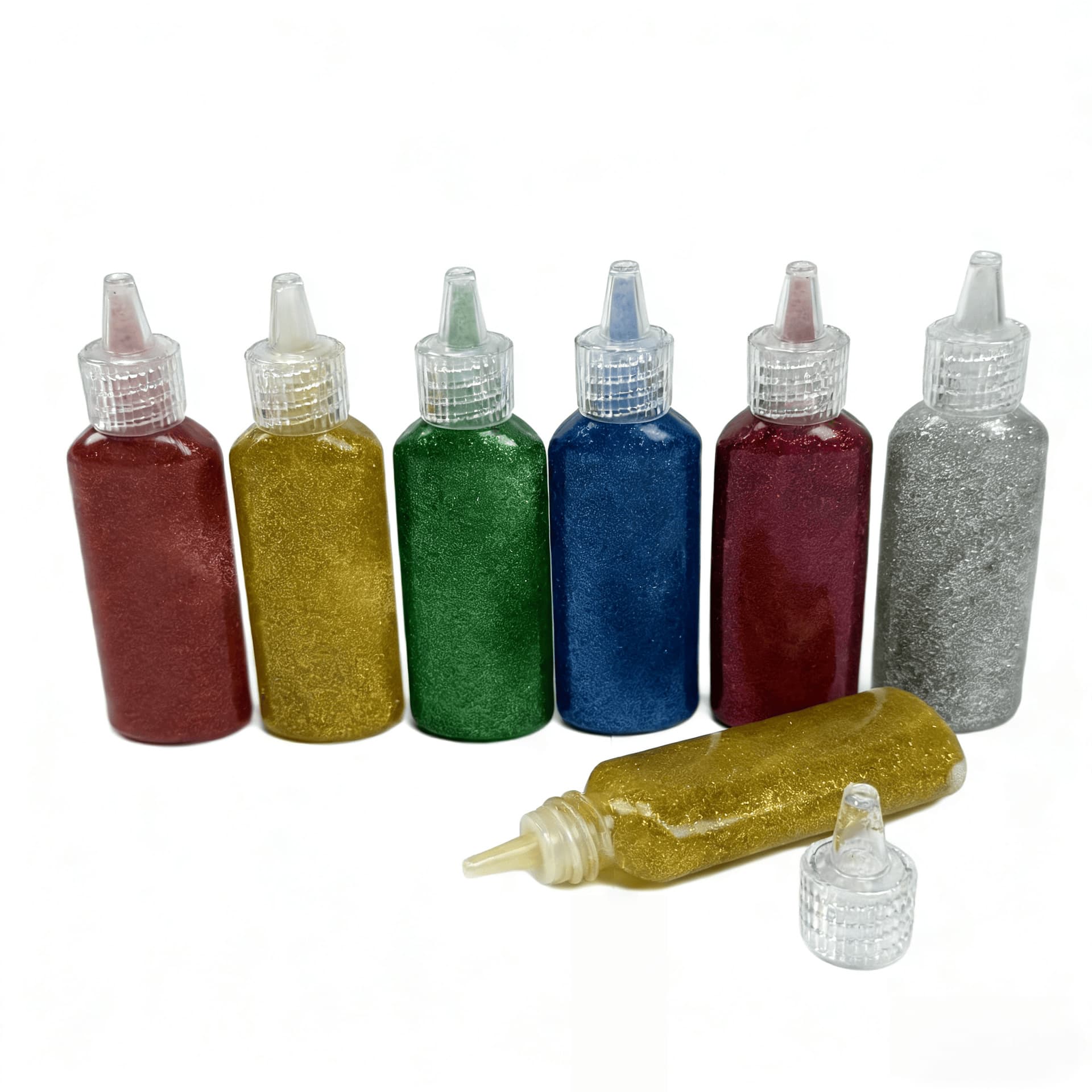 Gold Glitter Glue 6 Colors 22ml Handmade Flash Glue Greeting Card Craft Material Crystal Glitter Glue Pigment