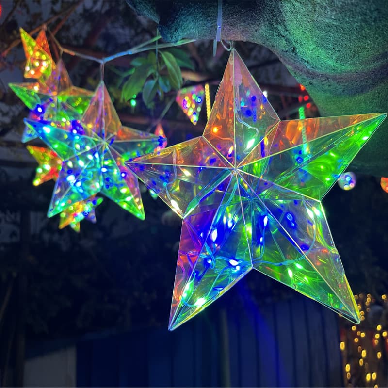 Festival Laser Colorful Luminous Round Gradient Portable Lantern Night Market Stall Children's Handmade Lantern Wholesale Starfish