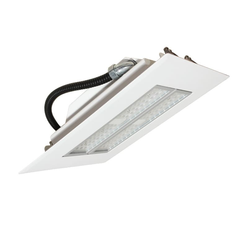 New Model 100W Die-cast LED Gas Station Light, High Power Recessed Explosion-proof Light, Embedded Gas Station LED Canopy Light