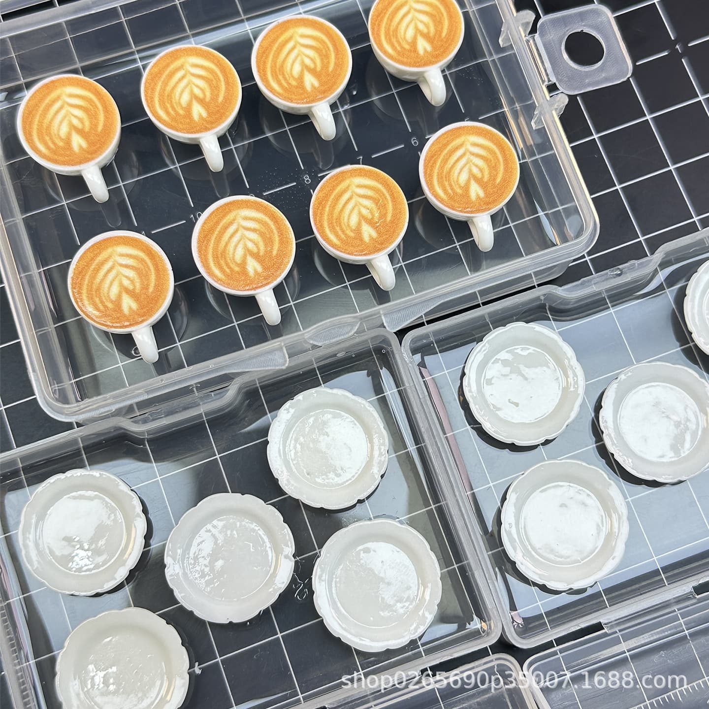 Mini Coffee Cup Set Food Play Silicone Tiny Shrink Nose Pick Mold Squeeze Toy Clay Handmade DIY Casting Mold 190