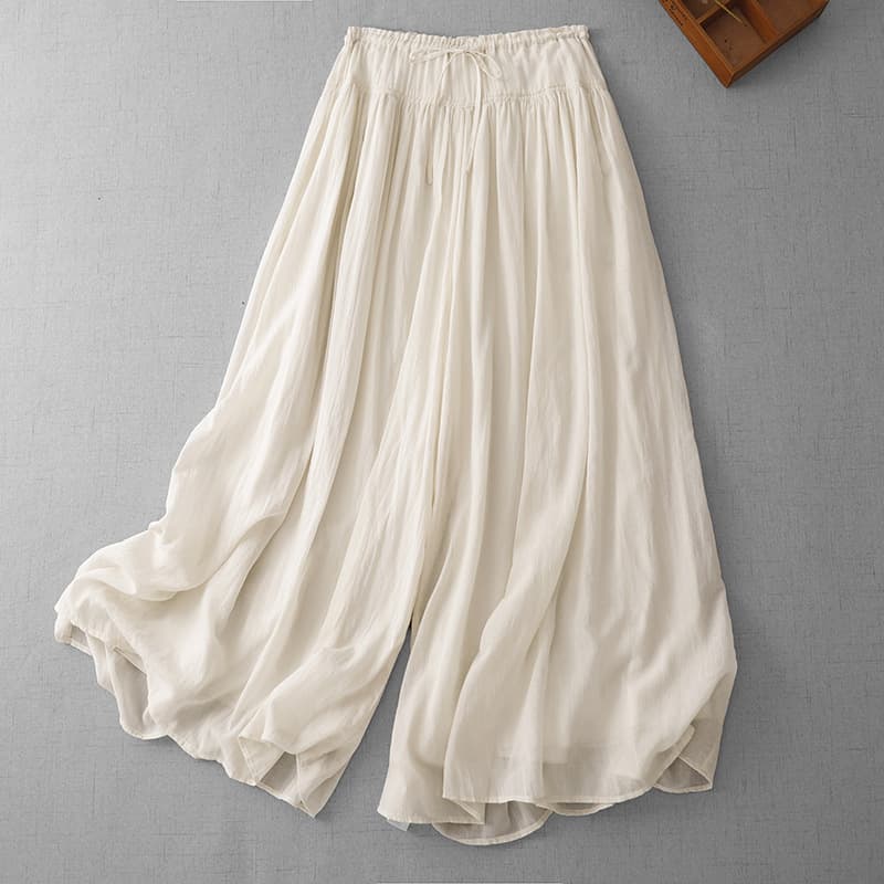 In Stock 2026 Cloud Pants Lazy Draping Skirt Pants Women Ruffle Pleated Casual Pants Loose Slimming Wide-Leg Pants