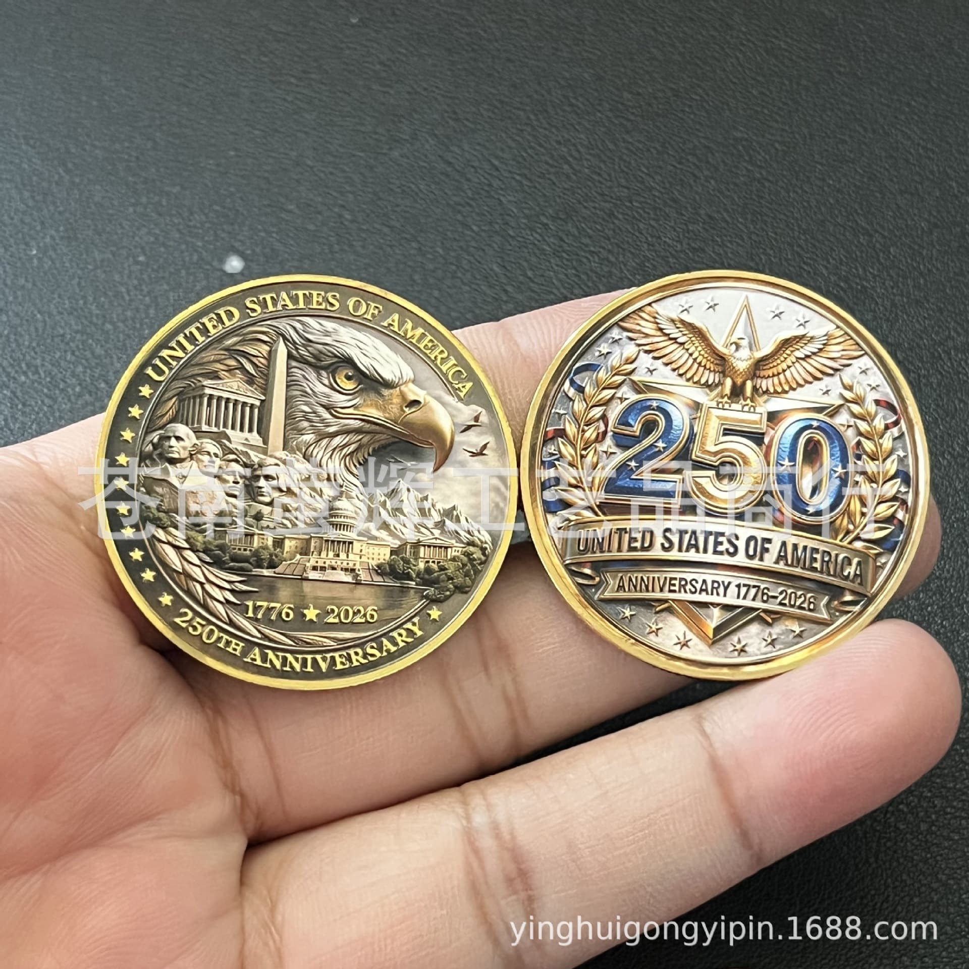 The 250th Anniversary of the Independence of the United States Commemorative Coin Eagle Figure Freedom Theme Metal Commemorative Medal Creative Collection Gift Coin