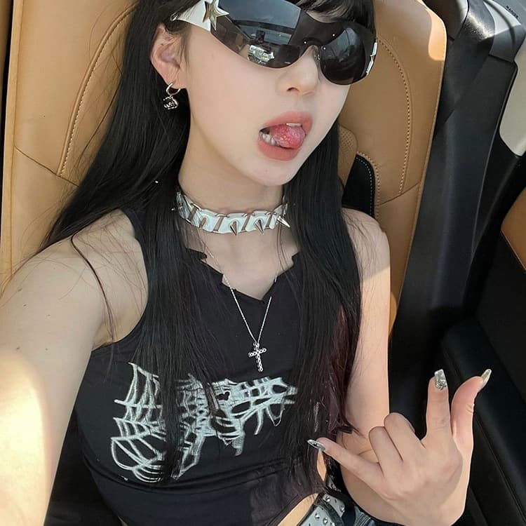 Strap Vest Suspender Women's Summer Asymmetrical Design Niche Sleeveless Short Outer Top