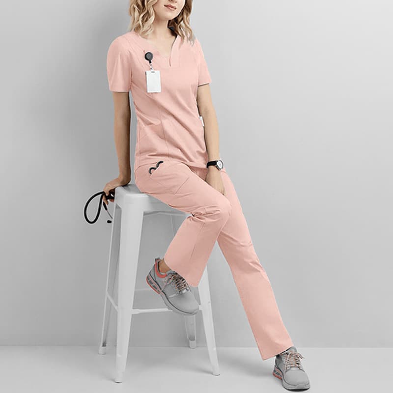 Cross-border Scrubs Short Sleeve Men Women Cotton Scrubs Set Stretch Quick Dry Medical Staff Female Doctor Scrubs