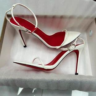 Korean Style Ultra-Thin One-Strap High Heel Sandals for Women 2026 Spring Autumn New Sexy Thin Heel Red Sole Fashion Sandals