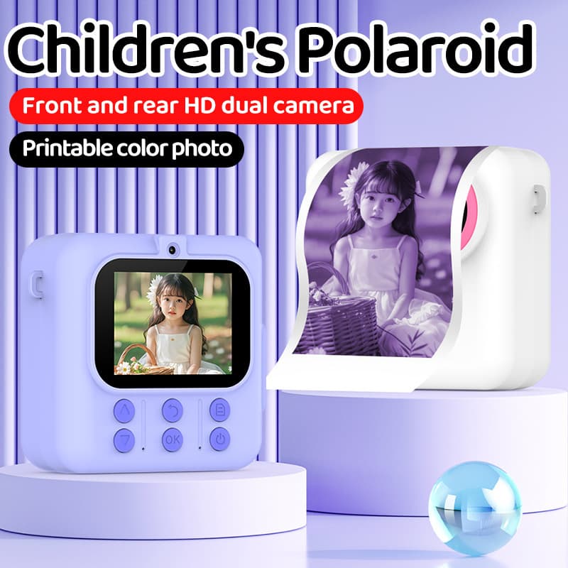 Cross-border New Children's Polaroid Printing Camera HD Dual Camera Smart Snap-and-Print Camera Wholesale