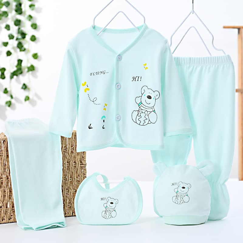 Custom Order Baby Clothes Set, Infant Five-Piece Set, Newborn Baby Underwear Set, Homewear