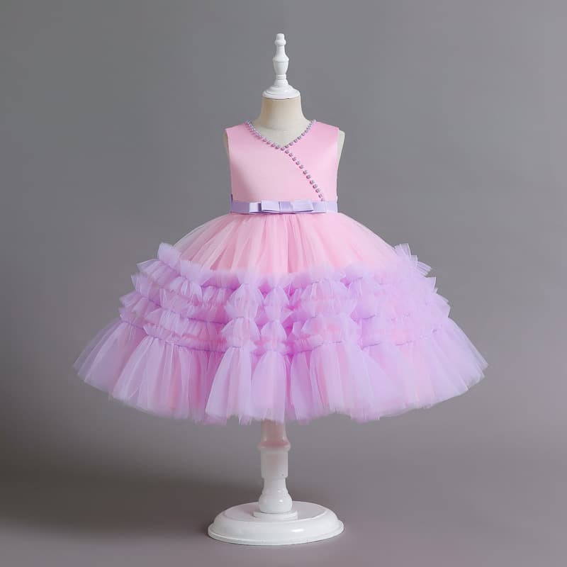 Girls' Tulle Dress for Wholesale Export, Children's Performance and Wedding Dress, Baby Girl Dress