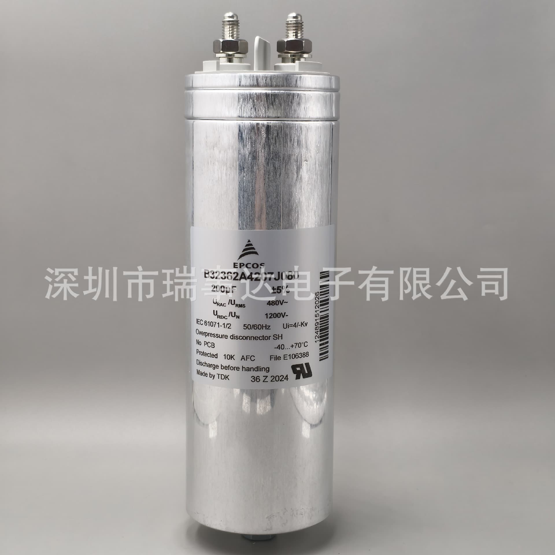 Original German EPCOS B32362A4207J080 200uF 1200V/480VAC Power Capacitor