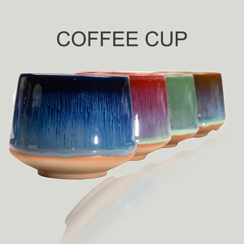 Cross-border Exclusive Ceramic Coffee Cup 185ml Kiln Change Vintage Handheld Mug Espresso Tasting Cup Afternoon Tea Cup