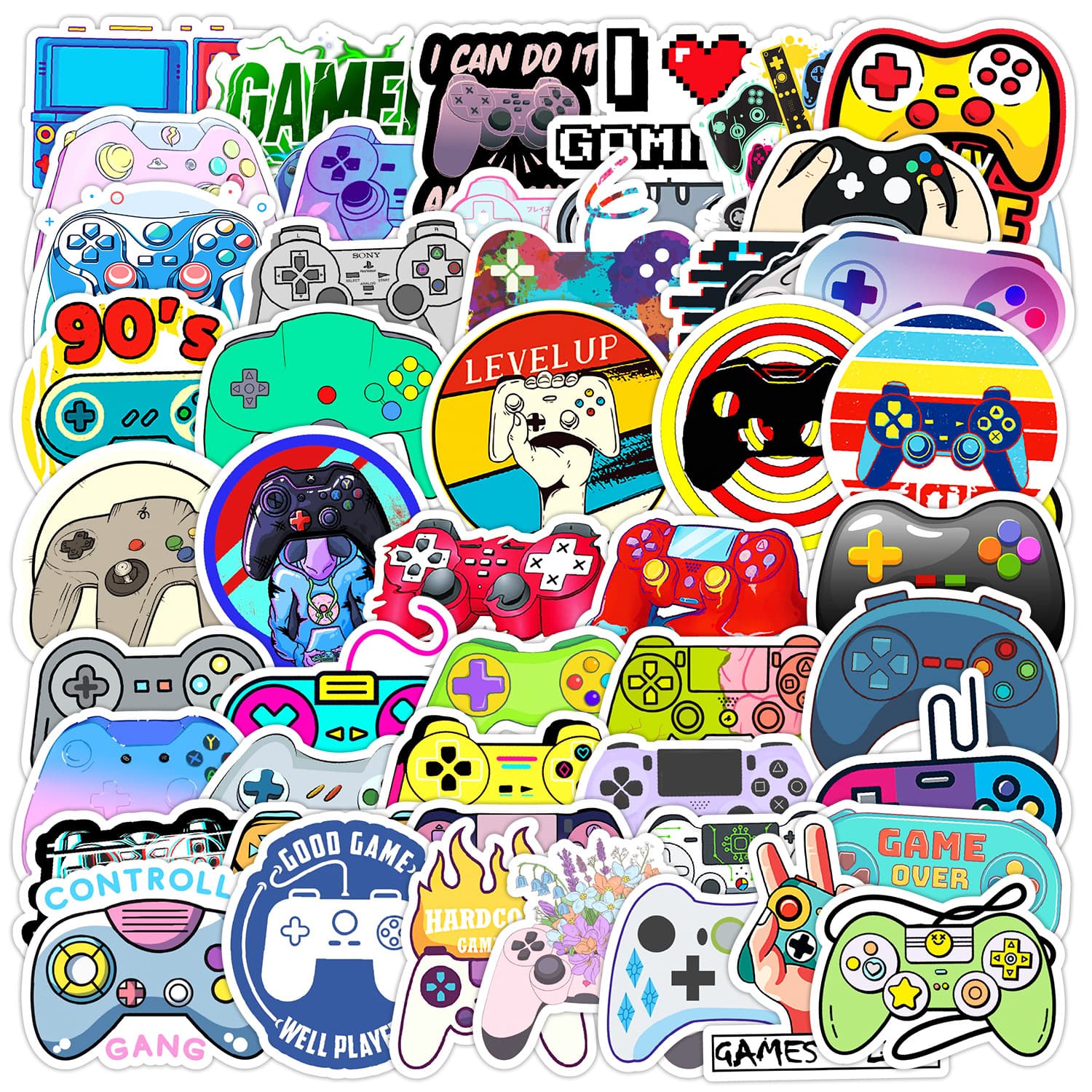 50 Sheets Game Console Graffiti Stickers Car Phone Water Cup Decorative Painting Notebook Planner Waterproof Stickers