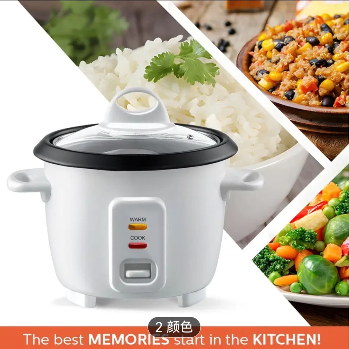 Rice Cooker Mini Black Drum-shaped Pot for 1-2 People, 120V English Version, Cross-border Trade