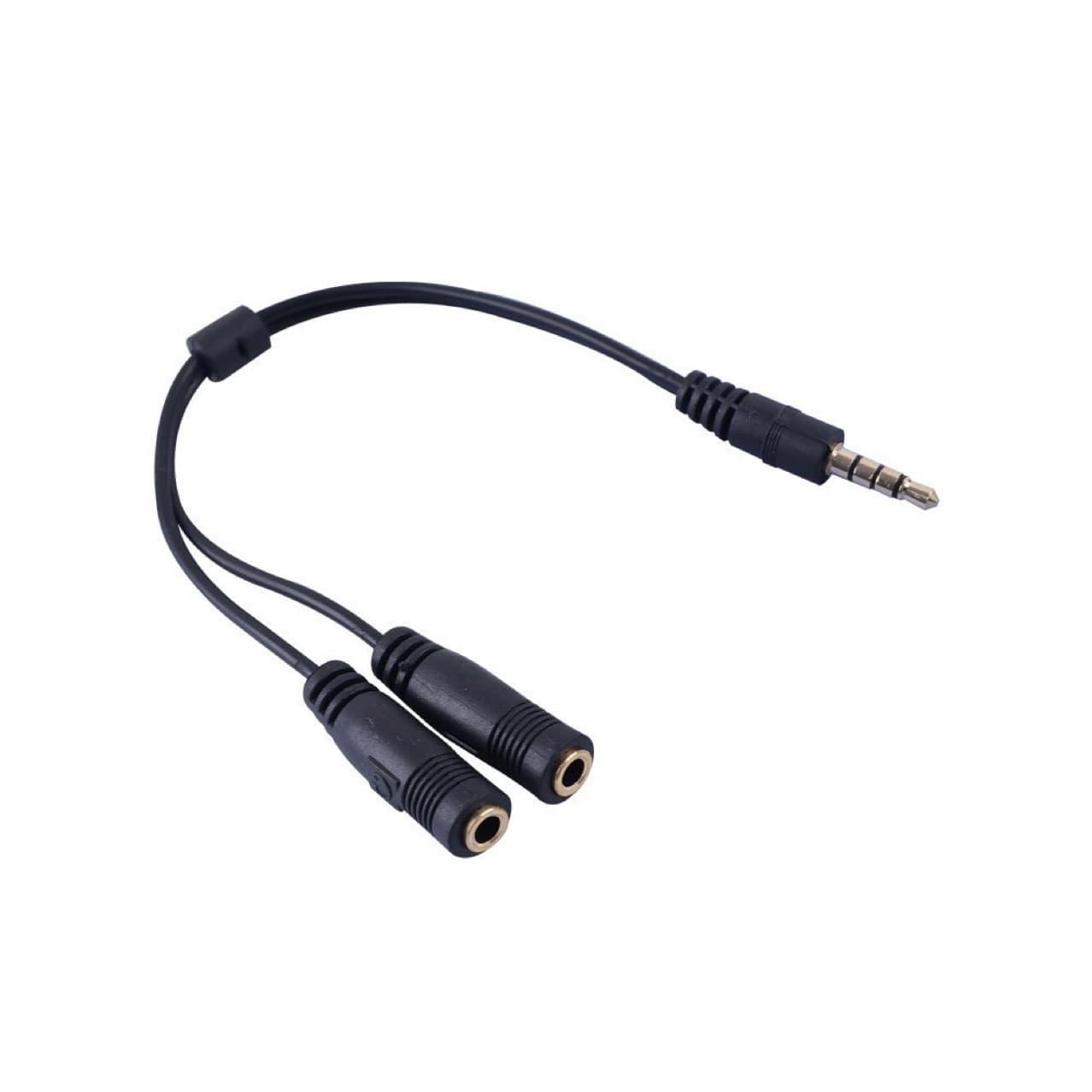4-section audio to dual-hole 3-section 3.5mm audio one-to-two microphone and headset adapter cable gold-plated two-in-one line