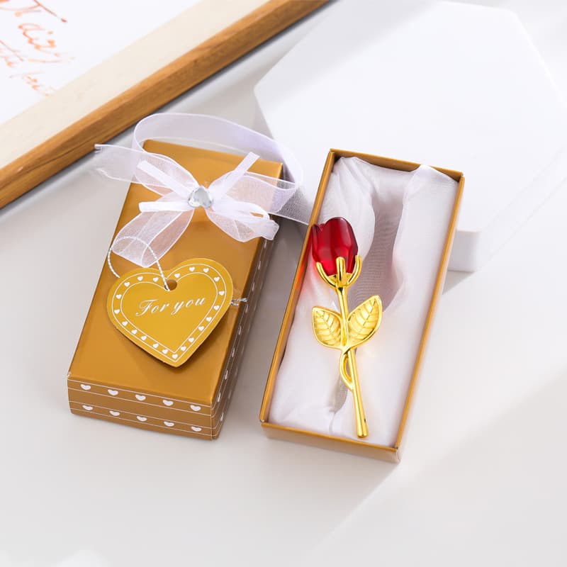 Creative Metal Crystal Rose Gift for Girlfriend Wedding Simulation Decoration Valentine's Day Gift Wholesale White Crystal