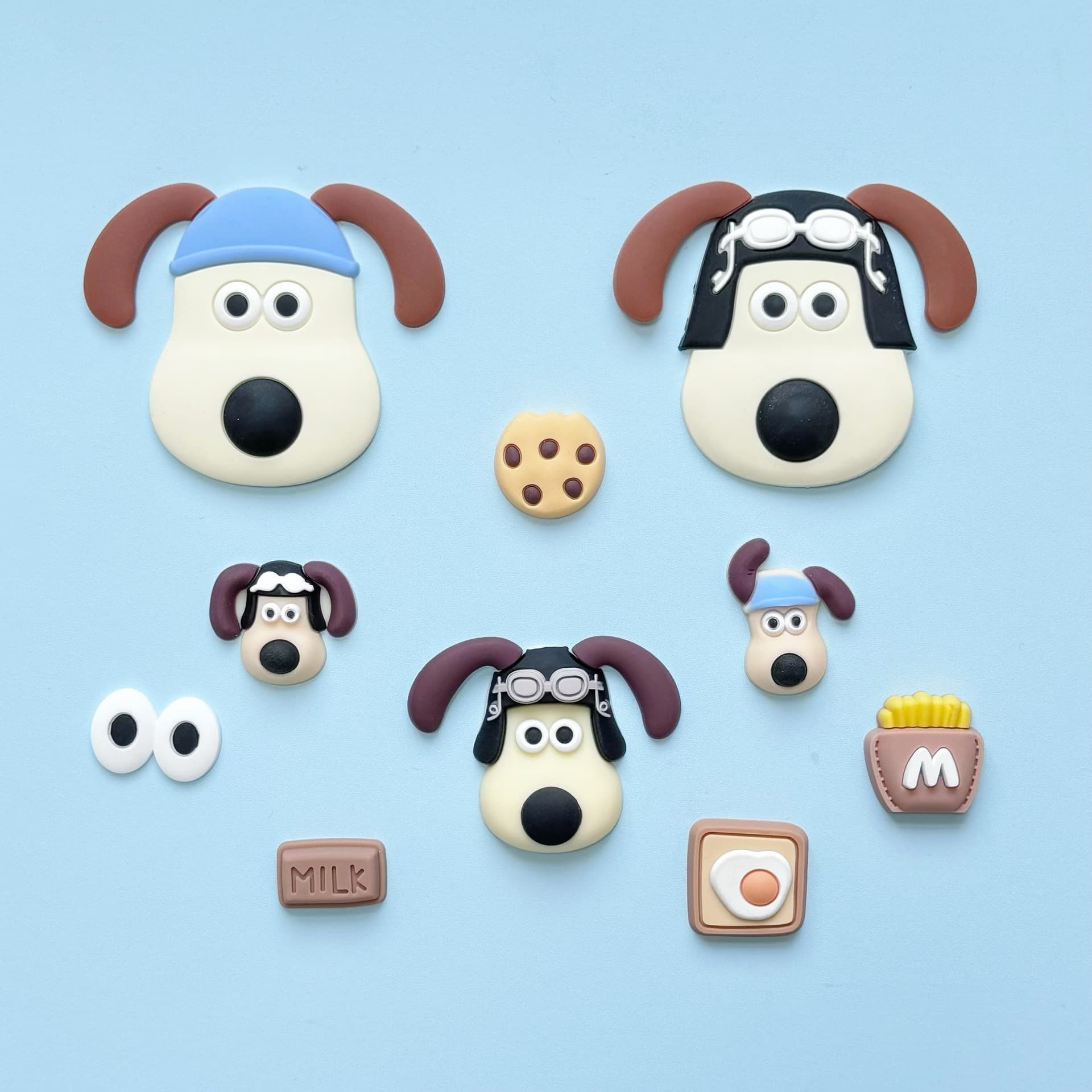 Small Palmer Dog PVC soft rubber ornaments and accessories, DIY butter glue phone cases, clogs, hair accessories, cup patches