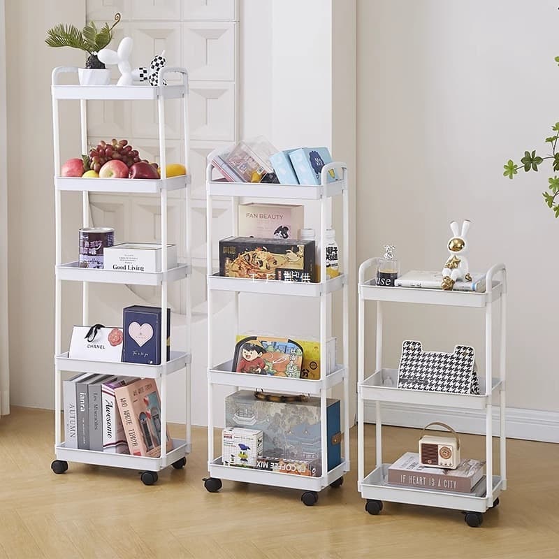Miniature storage rack/trolley, simple living room storage rack, kitchen and bathroom floor-standing multi-functional 1