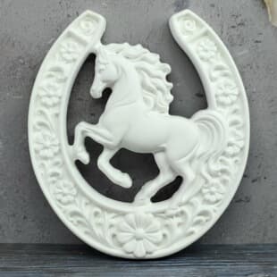 X1500 Horseshoe Semi-3D Wall Hanging Decorative Cement Plaster Mold DIY Silicone Mold