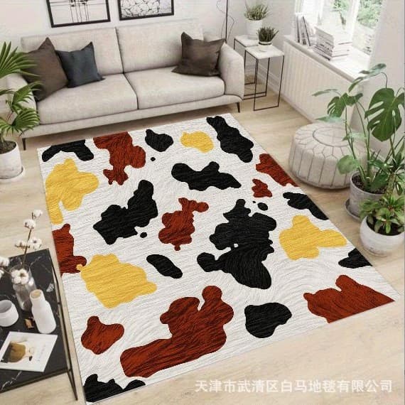 Cross-border Amazon Living Room Carpet Multi-Material Size Custom Living Room Carpet Faux Cashmere Gold Diamond Velvet Entry Carpet