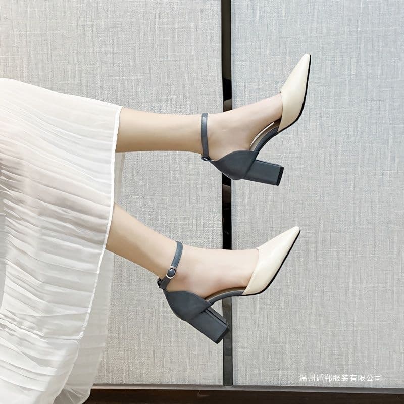 2025 Low Heel Wide Fit Strap Sandals for Petite Women, Chunky Heel Open Toe Versatile Heels for Daily Commute