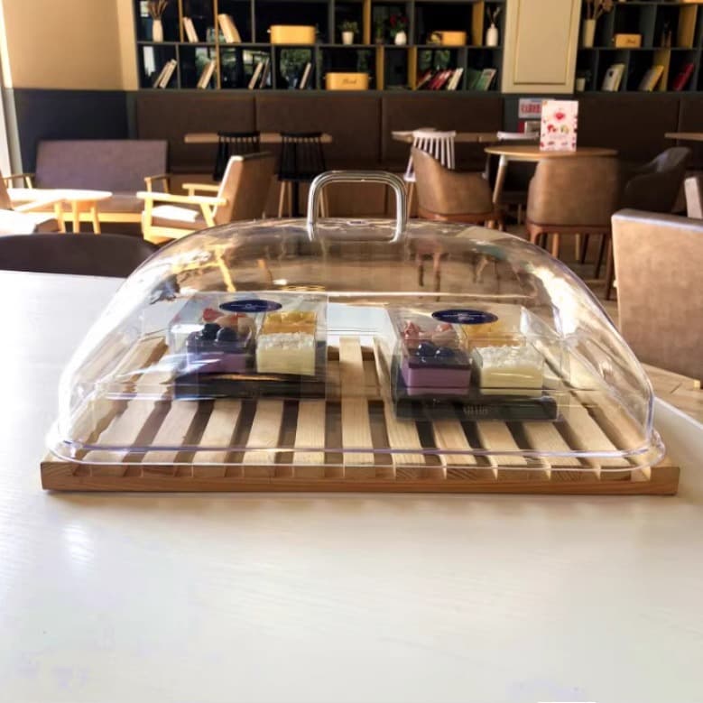 Dust Cover Rectangular Plastic Lid for Cake Bread Pastry Deli Meat Food Cover Large Food-Grade PC Fresh-Keeping Lid