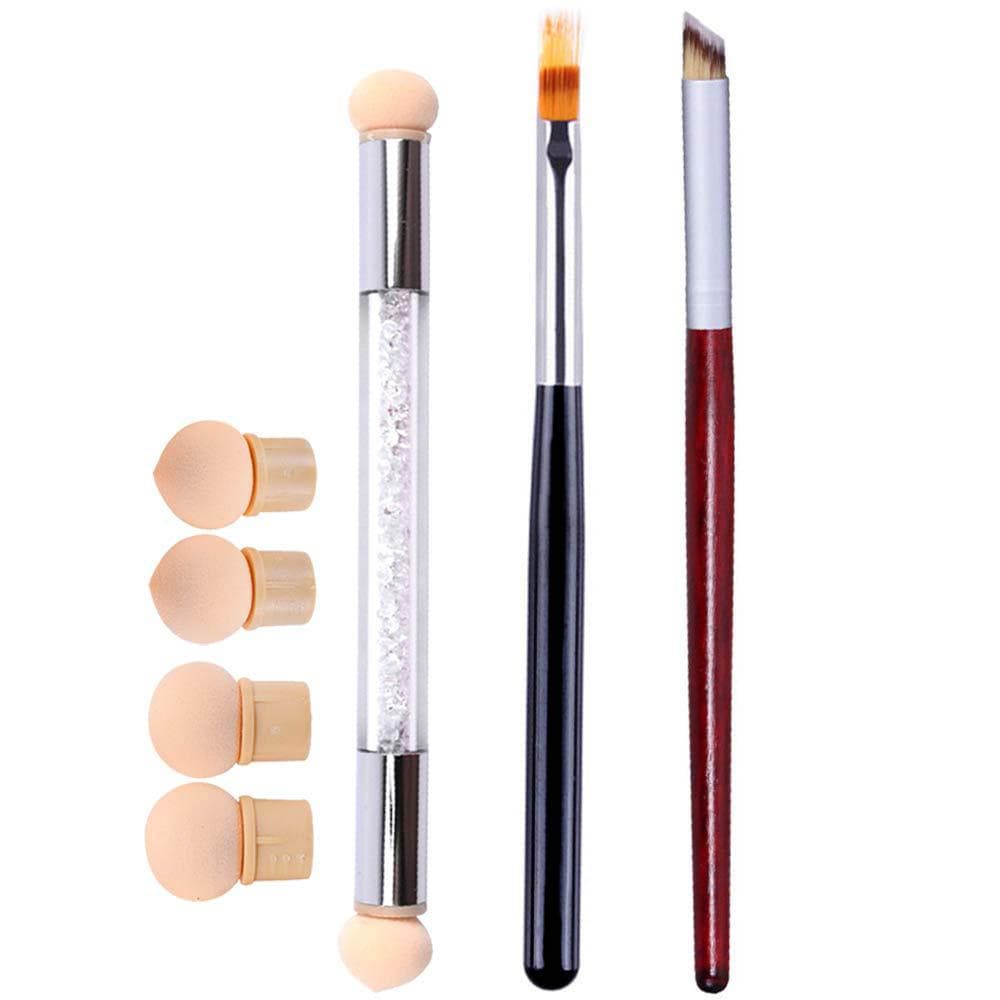 Nail Art Sponge Blooming Pen, Oblique Point Stamp Pen, Checkered Pattern Painting Flower Pen, Nail Art Pen