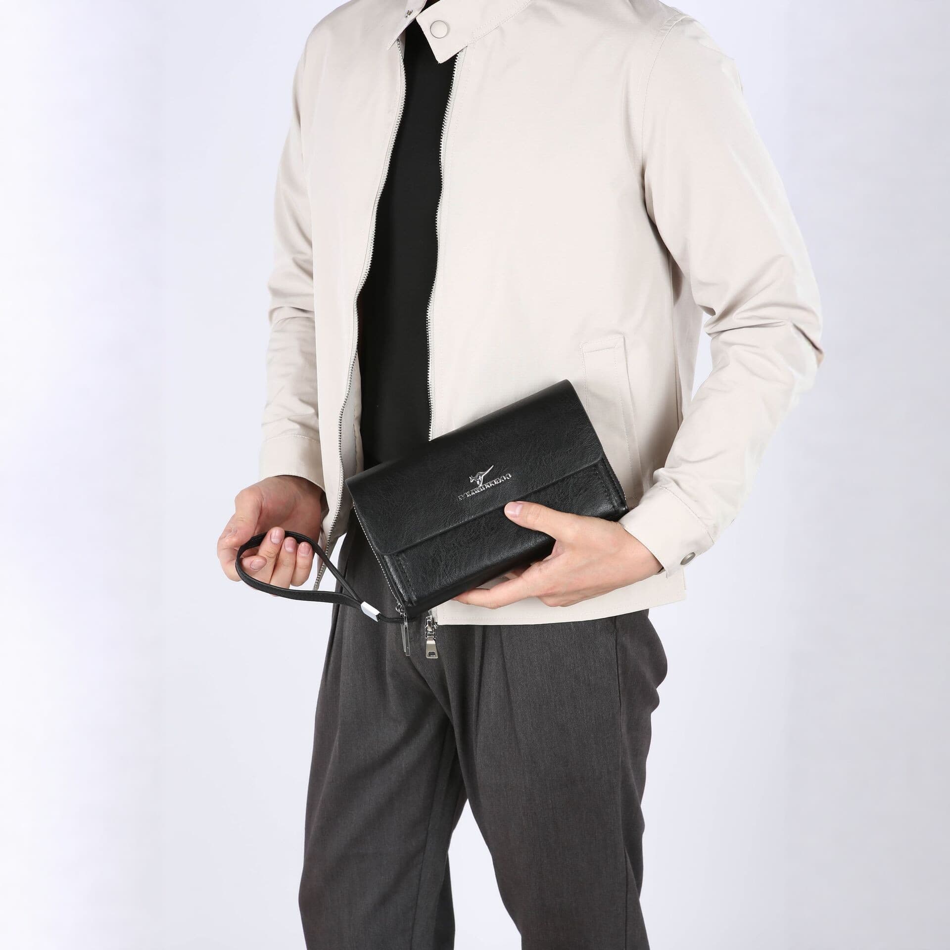 2026 New Men's Business Clutch Bag Large Capacity Phone Wallet Card Holder Handbag Handheld Wallet