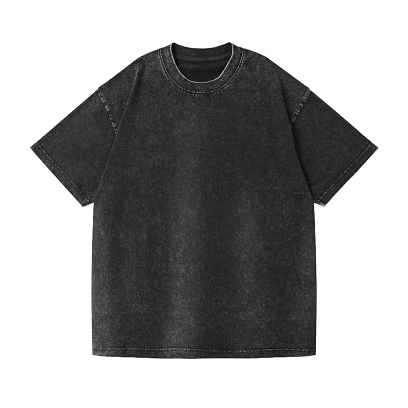 230g Washed Distressed Half Sleeve T-Shirt Oversize Large Fit Pure Cotton American Vintage Drop Shoulder