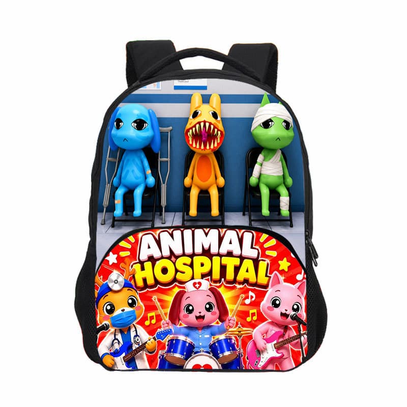 Cross-border Animal Hospital Game Backpack for Primary and Secondary School Students, 40CM Front Pocket School Bag
