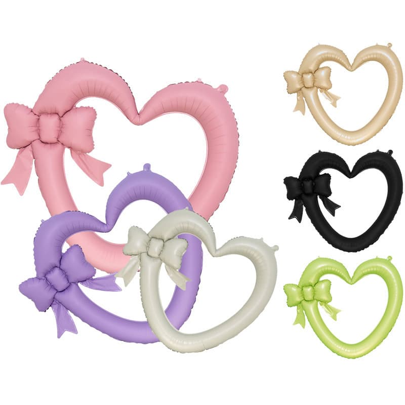 46-Inch Bow Tie Photo Frame Love Solid Hollow Heart Restaurant Adult Ceremony Proposal Shopping Mall Decoration Balloon