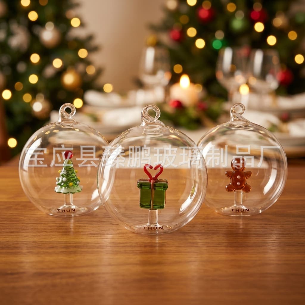 Cute Christmas themed pendants, Christmas decorations, glass balls, large hanging balls, Christmas scene decorations