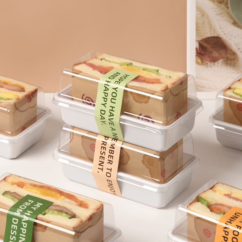 Hot Press Sandwich Box Thick Egg Omelet Bento Half Home Commercial Bread Baking Bread Box Takeout Container