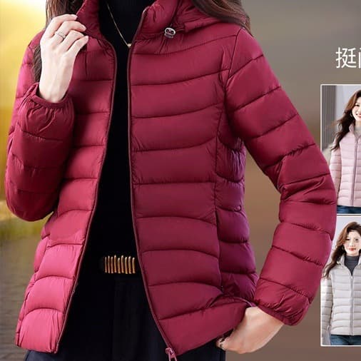 Fashion warm cotton coat women 2025 new autumn winter lightweight down cotton coat ladies short slim fit cotton-padded