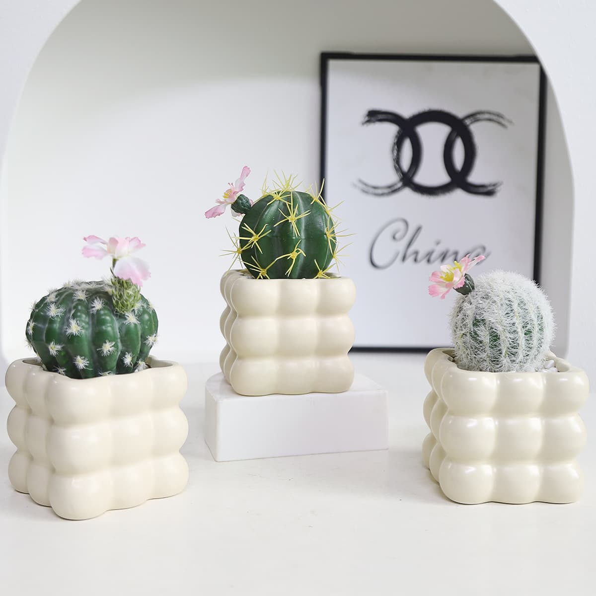 Living Room Bedroom Desktop Decorative Succulent Cactus Bonsai High-End Realistic Artificial Green Plant Home Office Ornament