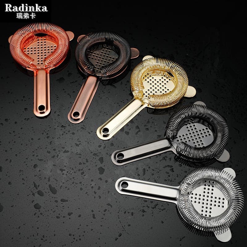In-Stock Baron Cocktail Strainer with Cross-Mesh Design - Professional Ice Filtering Bartending Tool