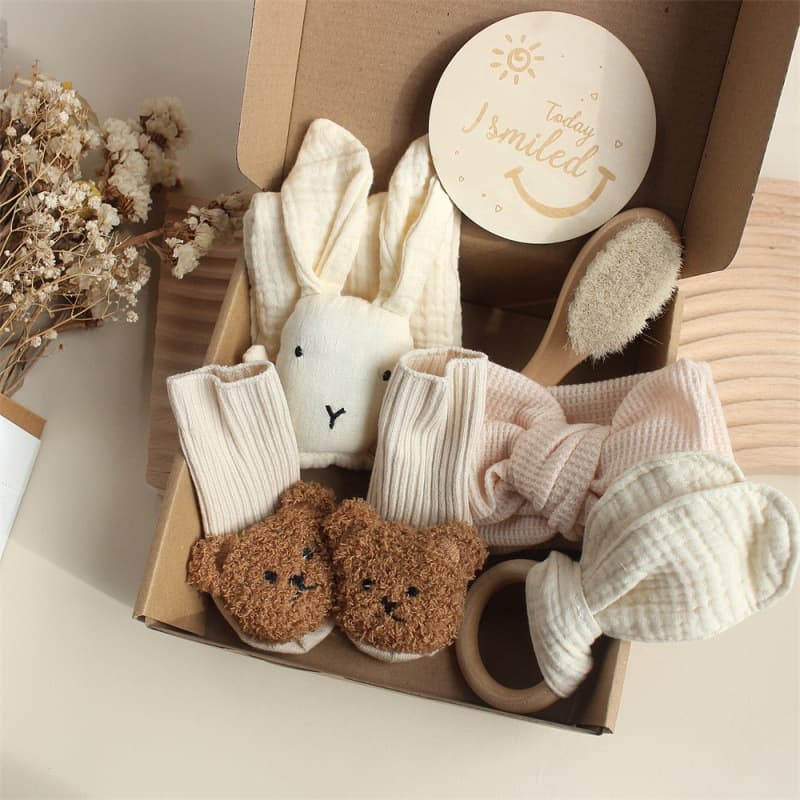 Creative Baby Bath Toy Set Cross-Border Newborn Gift Box New Infant Soothing Toy 6-Piece Set
