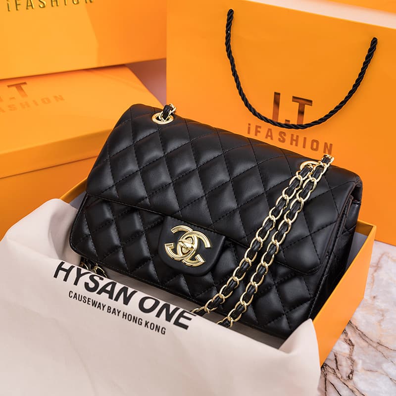 2025 New Designer Handbag for Women, Authentic Boutique Diamond-Quilted Genuine Leather Women's Bag, Chanel-Style CF Chain Shoulder Crossbody Bag
