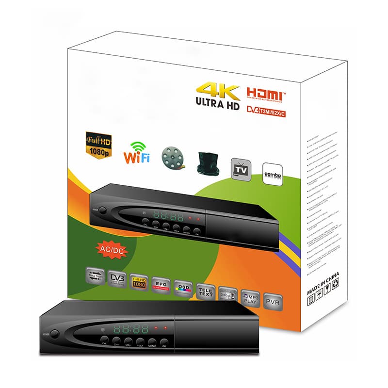 4K Ultra HD Digital Set-Top Box HDMI Wireless WiFi Smart TV Box Supports DVB-T2/C/S2 PV