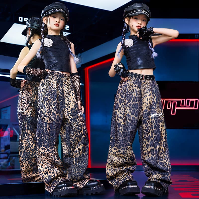 Jazz Dance Girls Performance Costume, Sexy Crop Top, T-Runway Fashion, Jazz Children's Dance Outfit