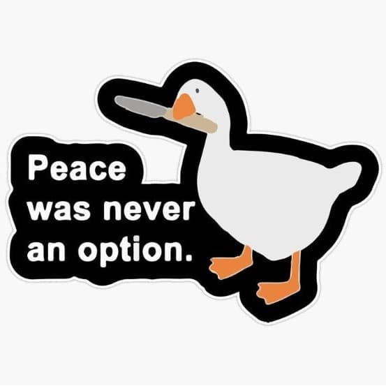 Amazon Best-Selling Cartoon Duck Peace Is Never An Option Car Computer Vinyl Sticker
