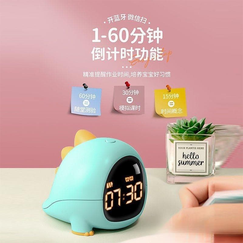 Smart Dinosaur Alarm Clock for Students and Children Cute Silent Alarm Clock Plastic Table Clock Automatic Mechanical Single Sided