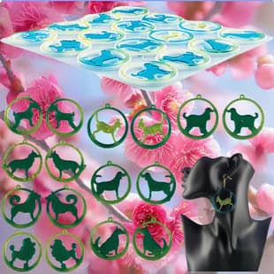 Z0077 Round Dog Earring Mold Decorative Epoxy Resin Mold DIY Silicone Mold