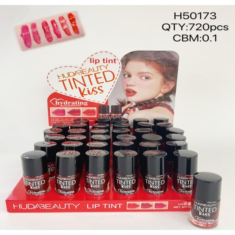 HUDA Beauty Rich Color Lip Stain with Glossy Mirror Finish, Long-Lasting, Hydrating & Waterproof
