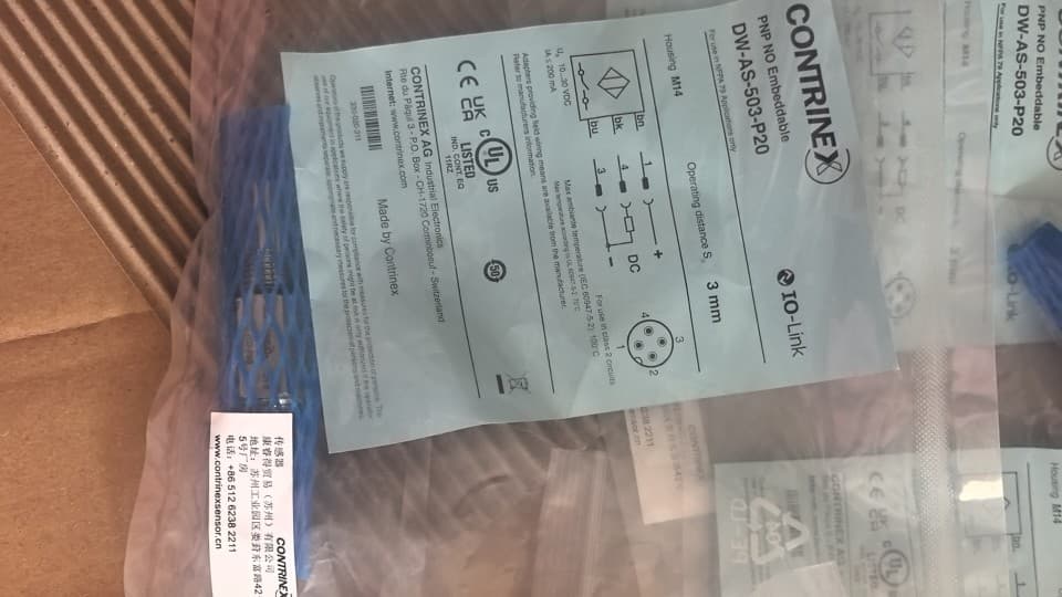 DW-AS-503-P20 DW-AS-501-P20 Contrinex sensors, brand new original stock available