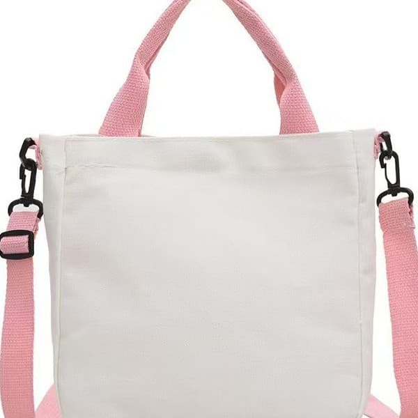 Cross-border new summer canvas bag for women, fashionable shoulder canvas bag, cute animal girl, cross-body small square bag