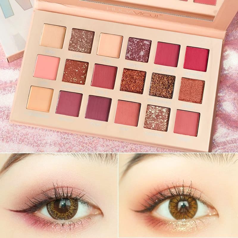Cappell 18-Color Desert Rose Eyeshadow Palette Influencer Same Style Huda Shimmer Colorful Large Glitter Cosmetics Eyeshadow