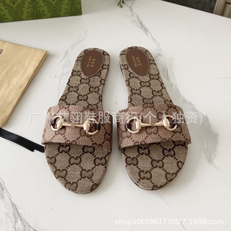 G 2025 New Style One-Strap Block Heel Sandals Women Fashion High Heels Women's Shoes Horsebit Buckle Sandals Single Shoes Wholesale