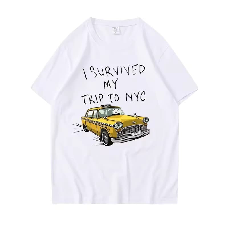 Funny T-Shirt for Men and Women I Survived My New York Trip Print Top Casual