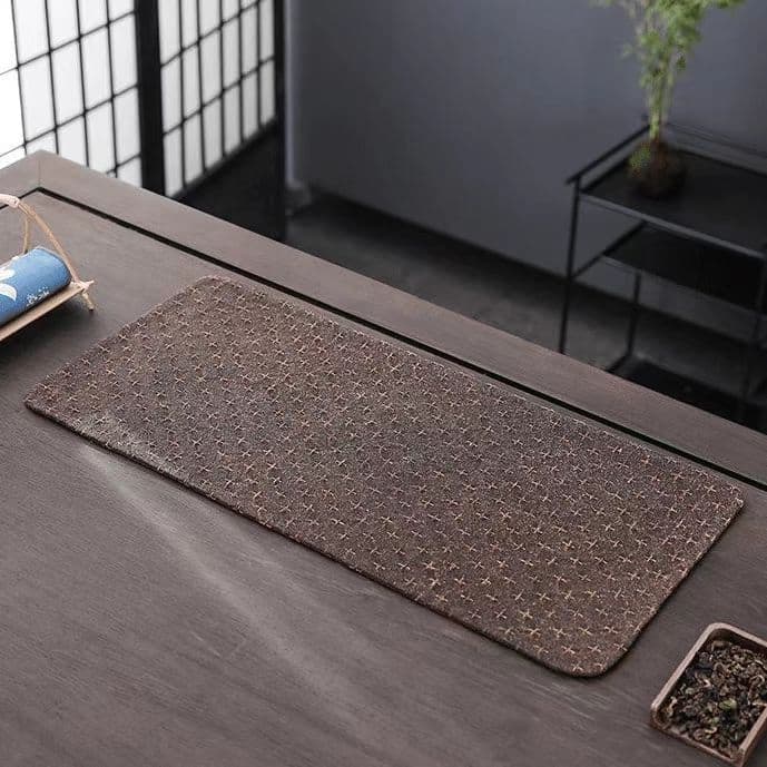 Tussah silk tea mat, old material, fragrant cloud yarn, dry brewing mat, silk fabric tea mat, heat insulation mat, tea ceremony table runner, home tea mat